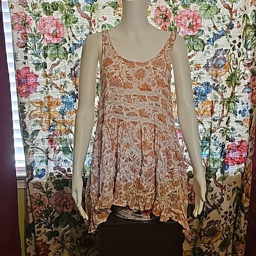 Intimately Free People floral tank Top XS Oversized Assymetrical - Picture 4 of 7